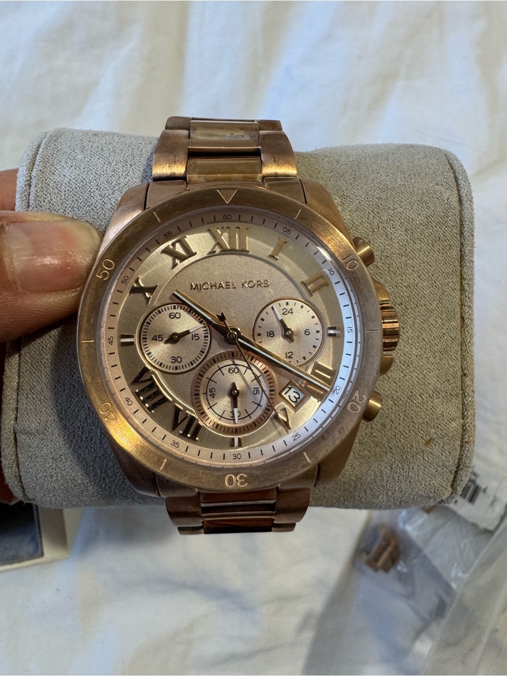 Michael Kors Rose Gold-Tone Men's Chronograph Bracelet Watch